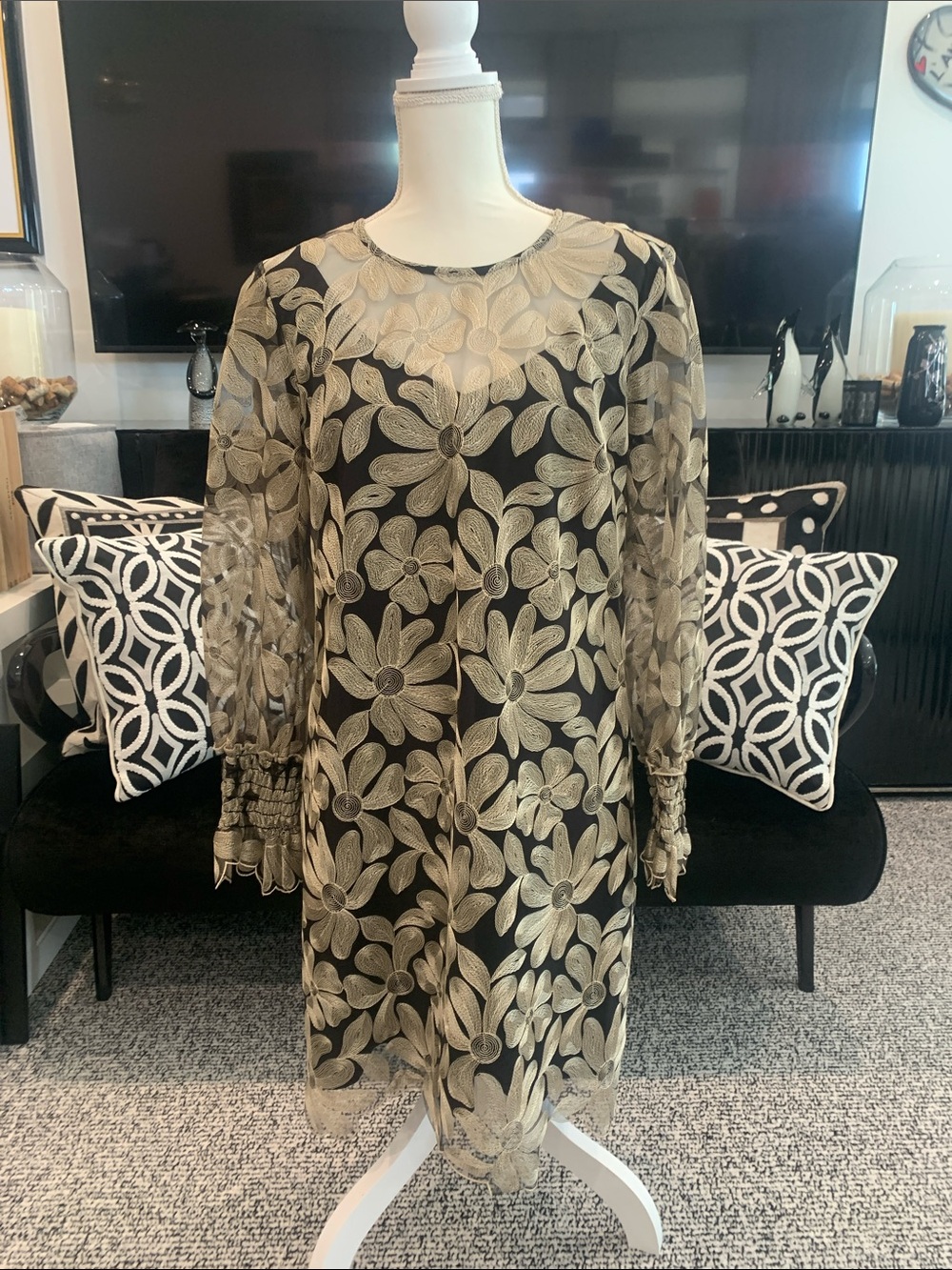 Trina Turk Dress and slip.  Size 12. Worn one time. Pristine condition
